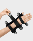 Palmar Xtec Rhizo wrist orthosis is fixed in place with micro touch fasteners