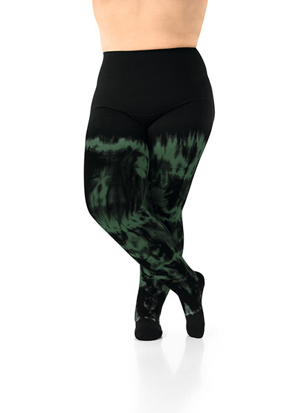 Tights Strong Green Batik Schwarz