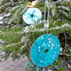 Weihnachtsschmuck Weihnachtsbaum schmuck - bemalte CD's