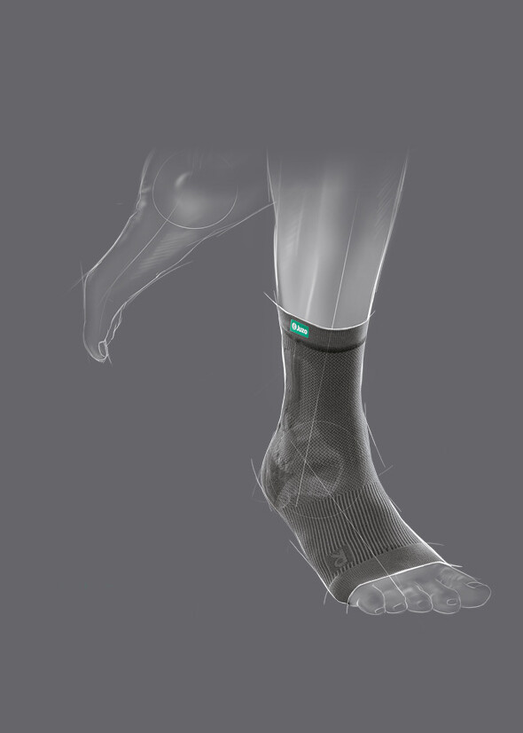 JuzoFlex Malleo Xtra Anatomic Sprunggelenkbandage Zeichnung der JuzoFlex Malleo Xtra Anatomic Sprunggelenkbandage