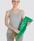 Woman holding a Arion Easy-Slide Arm donning aid