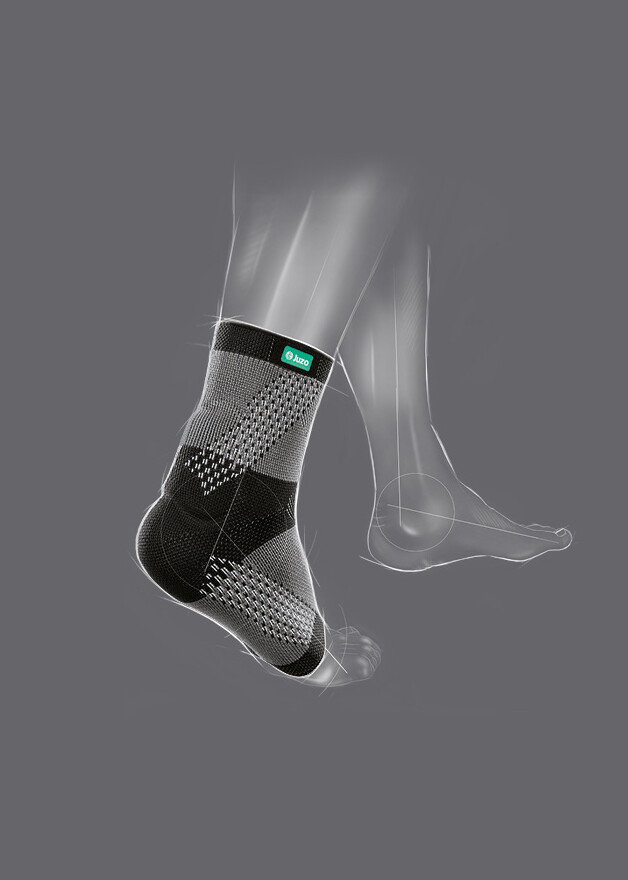 JuzoFlex Achill Xtra Zeichnung der JuzoFlex Achill Xtra Anatomic Sprunggelenkbandage